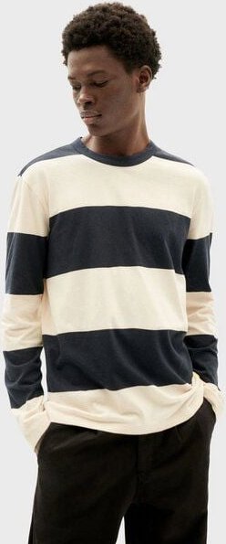 thinking mu Emilio - Longsleeve gestreift schwarz weiß Bio-Baumwolle