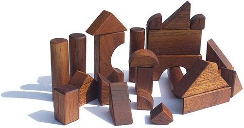 BAGHI Holz-Bauklötzchen aus upcycling Akazienholz