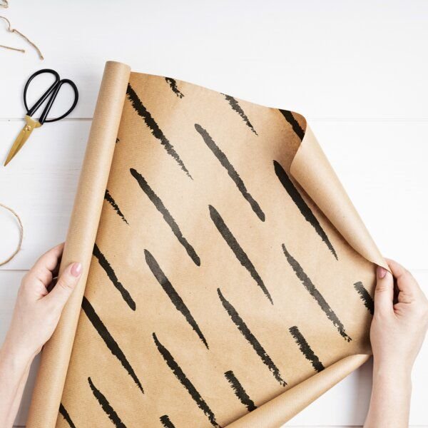 Fines Papeterie 3m bedrucktes Kraftpapier * Geschenkpapier auf Rolle * 300x47 cm * verschiedene Motive *