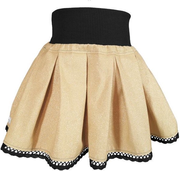 liebewicht Faltenrock Rock gold Glitzer für Mädchen aus Biobaumwolle