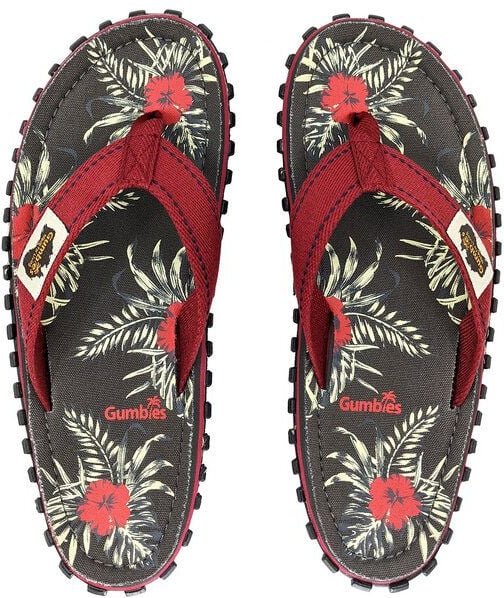 GUMBIES Grey Hibiscus - Nachhaltige Zehensandalen für Damen und Herren
