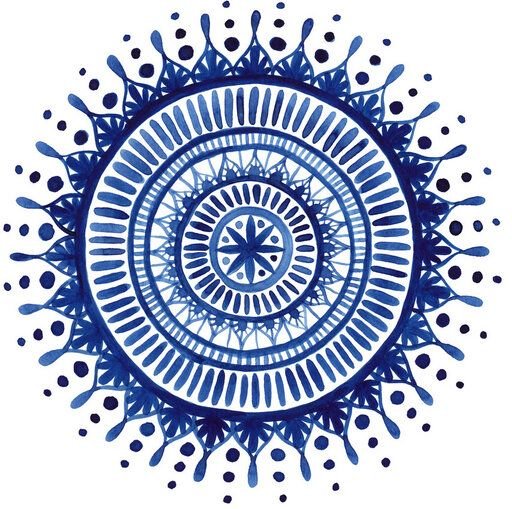 Photocircle Poster / Leinwandbild - Blue Watercolor Mandala