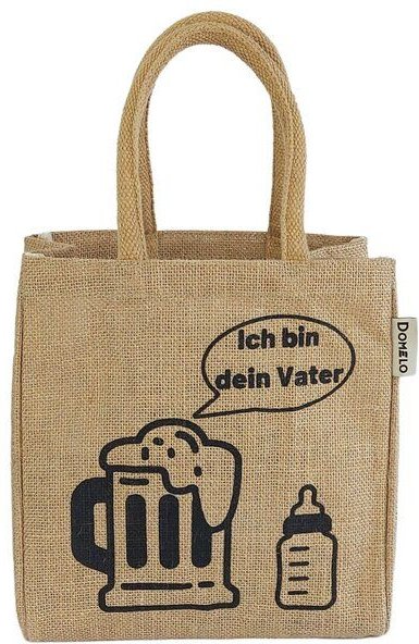 Domelo Jute Einkaufstasche, Flaschenträger mit 6 Fächer. 100% Vegane Bierflaschenträge
