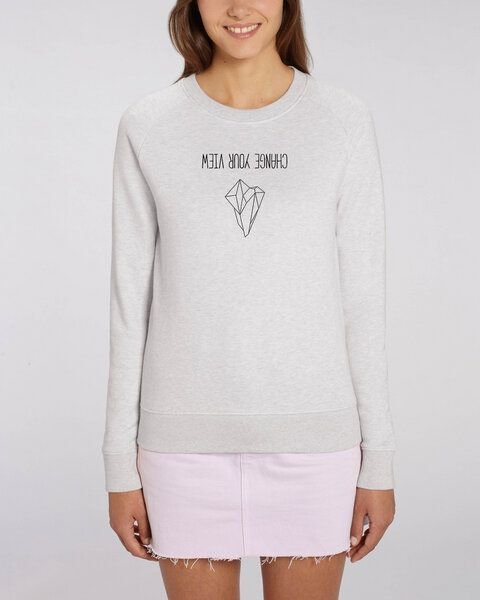 Human Family Bio Damen Rundhals Sweatshirt "Feel - Change your view" - in 7 Farben