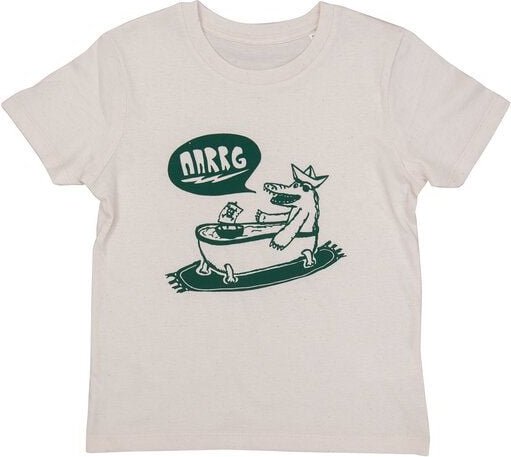 Thumbnail - päfjes Kriss Krokodil in Badewanne - Kinder Shirt - fair gehandelt - Bio - Natur/Grün