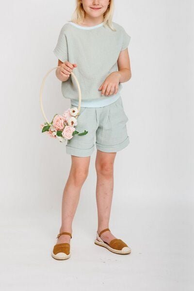 Babbily Kinder Sommer Shorts mit Komfortbund - Bio-Musselin