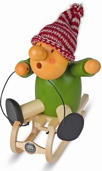 Müller Seiffen Müllerchen Rodler die Räuchermännchen mit der Knollennase Erzgebirge