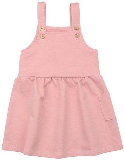 Kinder Latzkleid GOTS zertifiziert, rosa „Silver Pink“, Bio-Baumwolle, weich – Walkiddy