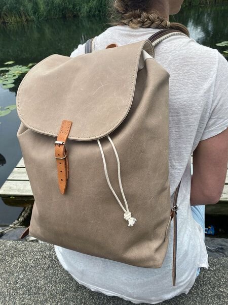 Snekkerbuks Wasserabweisender Lederrucksack / Laptoprucksack
