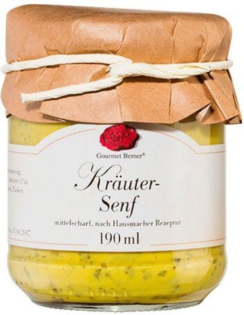 Gourmet Berner Senf im Glas 190ml, wahlweise vegan