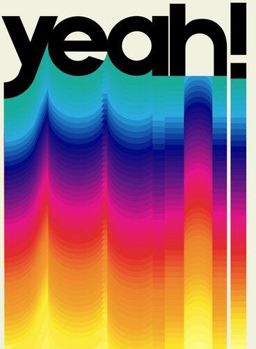 Photocircle Poster / Leinwandbild - YEAH! neon rainbow typography