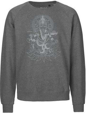 Peaces.bio - handbedruckte Biomode Bio Herren-Sweatshirt Ganesha