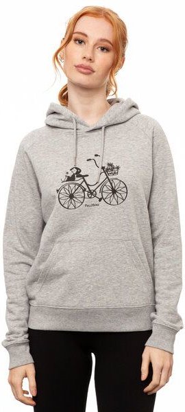FellHerz Damen Hoodie Fahrrad-Mädchen grey melange, Bio Fair und Vegan