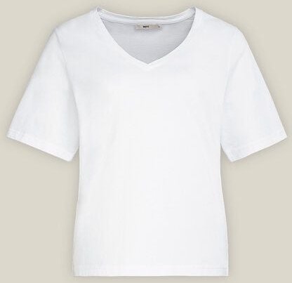 WOTE Damen T-Shirt mit V-Ausschnitt - 100% Bio-Baumwolle (Weiß)