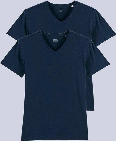 YTWOO 2er Pack Herren T-Shirt mit V-Ausschnitt, Bio-Qualität