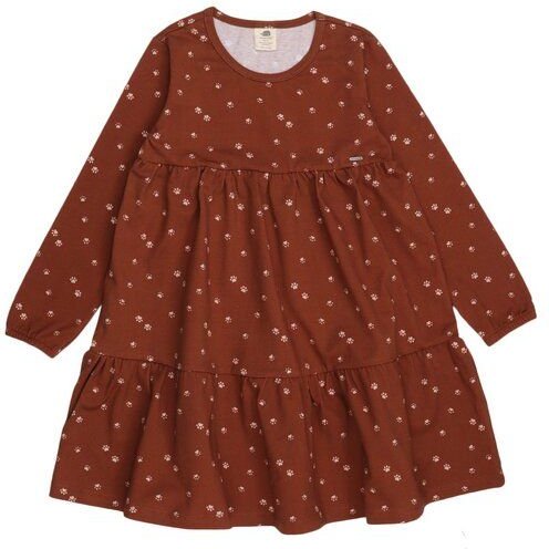 Thumbnail - Walkiddy Paw-Frill Bio-Baumwollkleid, Nachhaltig und Fair, Farbenfrohes Design mit Tierpfoten – GOTS zertifiziert
