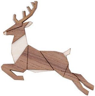 BeWooden Holzbrosche „Jumping Deer Brooch“ – Holzbrosche Springender Hirsch – Originelles Accessoire, nachhaltiger Holzs...