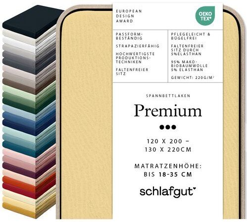 Thumbnail - Schlafgut Spannbettlaken Premium - 95% Bio-Makobaumwolle, 5% Elasthan - Matratzenhöhe von 18-35cm