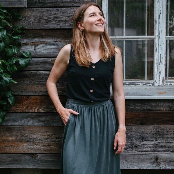 Vresh Clothing Veline - Button Top aus Tencel-Mix