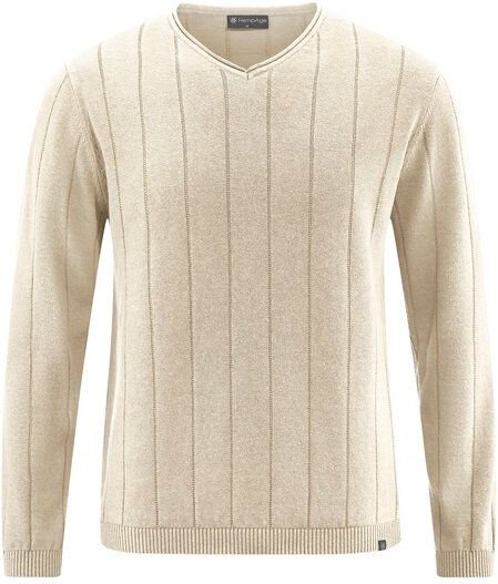 HempAge Gestreifter Strickpullover Hanf/Biobaumwolle Normal Fit