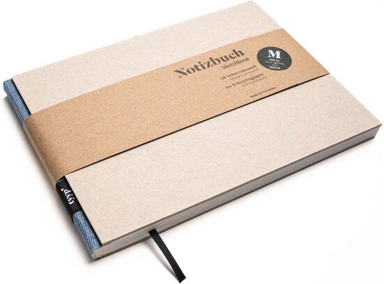 tyyp Nachhaltiges Skizzenbuch A5 (Recyclingkarton), Querformat aus 100 % Recyclingpapier „BerlinBook“