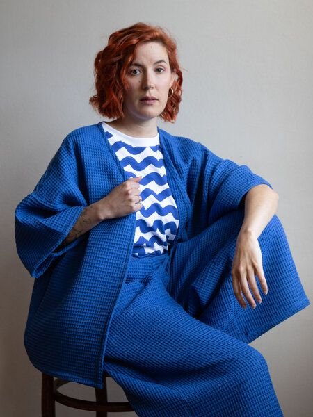 Ecostories Oversize Kimono Waffel