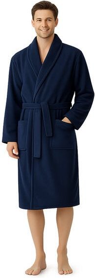 Bruno Barella Herren Bademantel 100 % Biobaumwolle aus der türkischen Ägäis in Anthrazit, Sand, Navy – flauschig & saugf...