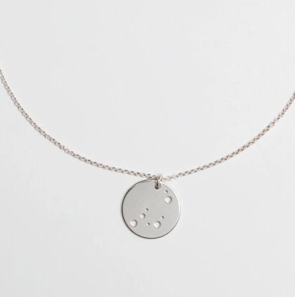 Thumbnail - BELLYBIRD Jewellery Sternzeichen Kette, Anhänger 14mm, Silber/ Silber vergoldet