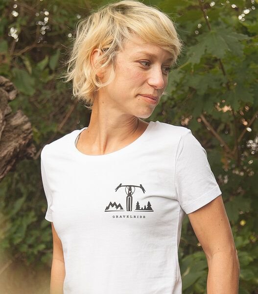 päfjes Gravelride - Gravel Brust - Fair Wear Frauen T-Shirt - White
