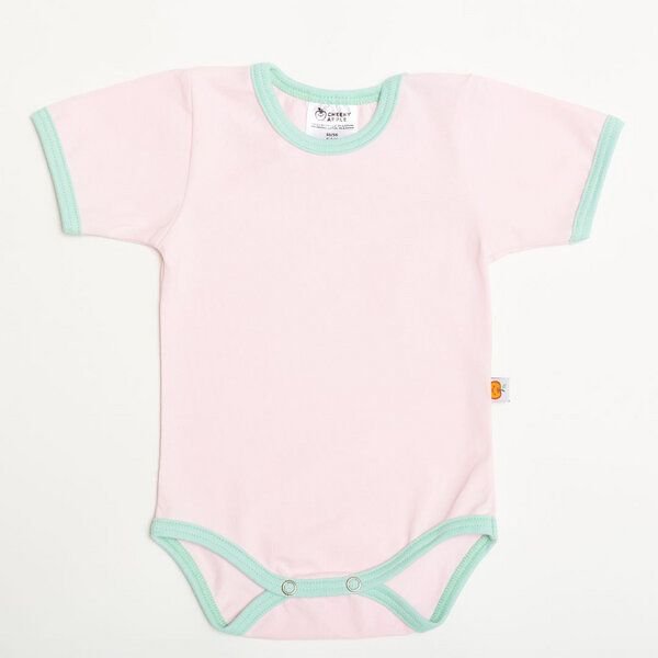 Cheeky Apple Kurzarm-Body aus Bio-Baumwolle "Pastell Uni" Rosa/Türkis/Hellblau