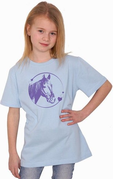 HANDGEDRUCKT "Pferdeliebe" Unisex Kinder T-Shirt