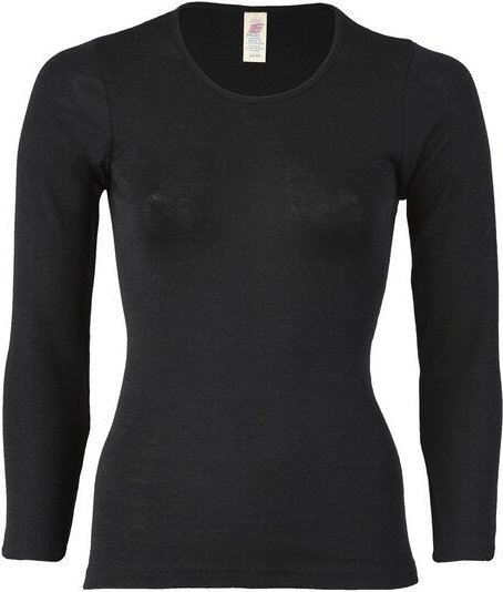 Engel natur Damen Unterhemd Langarm Bio-Schurwolle/Seide
