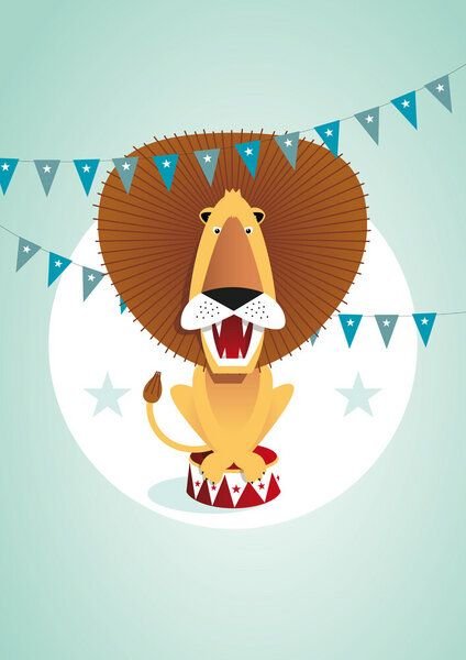 Photocircle Poster / Leinwandbild - Zirkus-Löwe