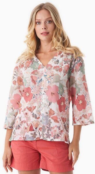 ORGANICATION Bluse aus Bio-Baumwoll-Voile mit Blumenmuster