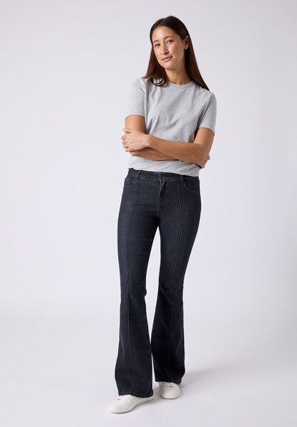 FUTURE:PEOPLE. 01:07 BOOTCUT PIPING - MID WAIST- Damen Jeans aus weichem Stretch-Denim aus Bio-Baumwoll-Mix (30107 0 100...