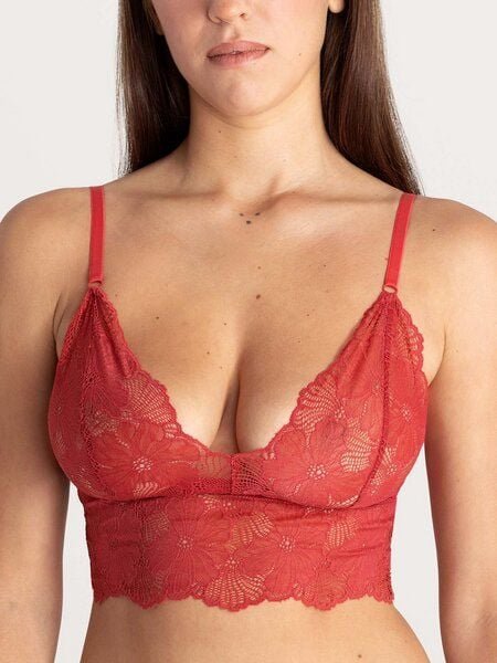 erlich textil Classy Lace Bralette, bügelloses Bustier mit Spitze aus weichem recyceltem Polyamid, made in Europe
