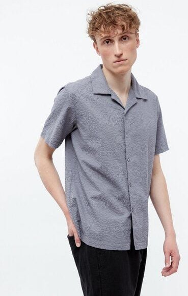 Givn Berlin Bowling-Shirt GBBARIK aus Bio-Baumwoll Seersucker