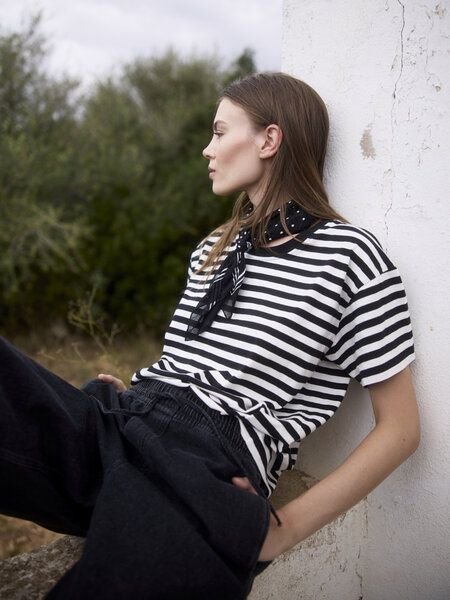 WOTE Gestreiftes Damen T-Shirt - Bio-Baumwolle & Elasthan (Relaxed Fit)