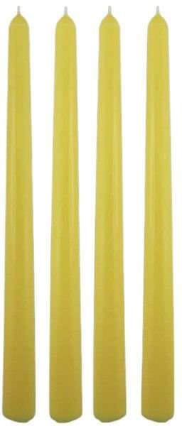 ReineNatur Stabkerzen aus Rapswachs– Leuchterkerzen - 4er Set - H: 24 cm, Ø 2 cm