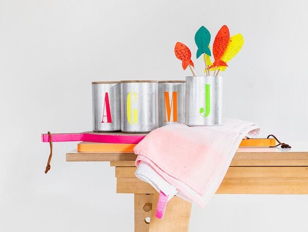 werkvoll by Lena Peter Upcycling Dose FIRE silber NEON - recycelte Feuerlöscher