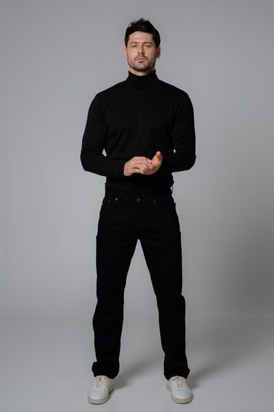 Feuervogl fv-Mi:lo Straight Cut | Medium Waist | Stay Black Denim