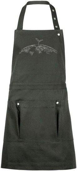 HANDGEDRUCKT "Erde" Gartenschürze aus zertifizierter Bio Baumwolle