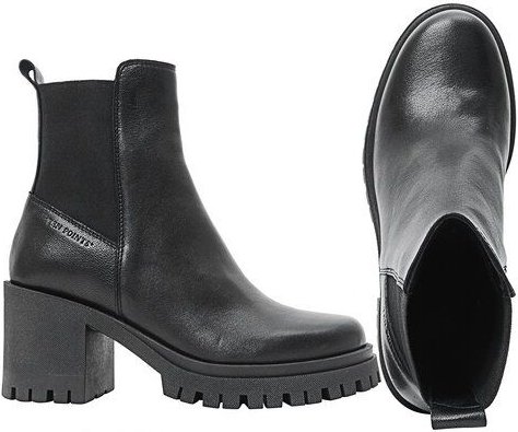 Ten Points Leder-Absatzboots, Ylva mit Gummi