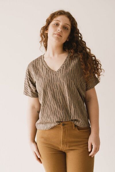 TIRALAHILACHA Hada oversized T-shirt in brown bark