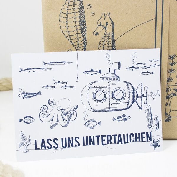 Bow & Hummingbird Postkarte Untertauchen