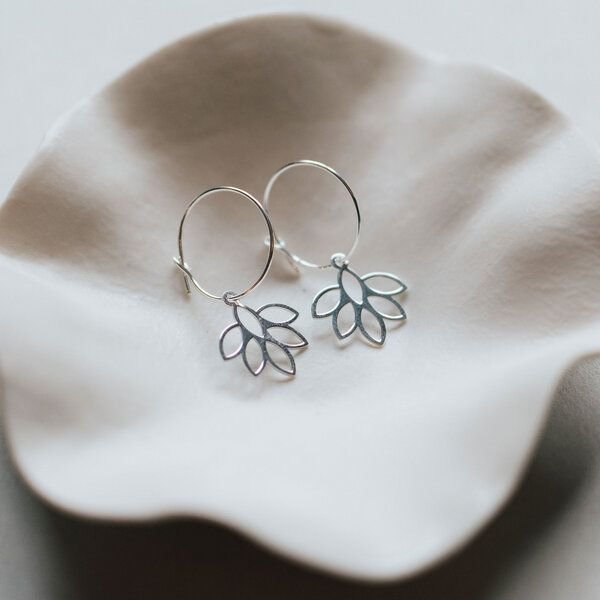 lille mus Creolen 'Blütenblätter' 925 Silber / vergoldet