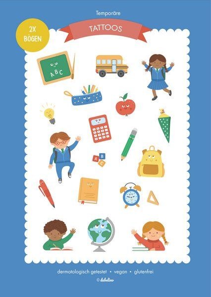 dabelino Kinder Klebetattoos (plastikfrei, vegan, glutenfrei)
