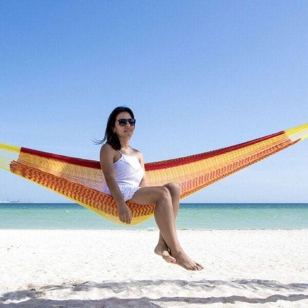 MacaMex Mexikanische Netzhängematte Matrimonial Baumwolle