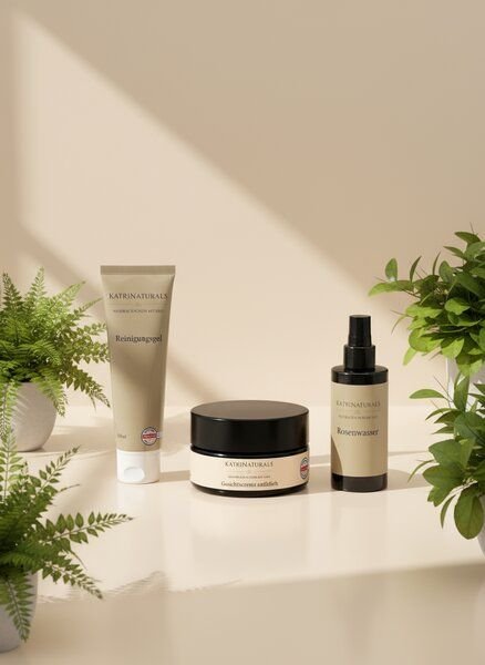 Thumbnail - Pflegeset Squalane 3-Schritte KatriNaturals Glastiegel/Tube