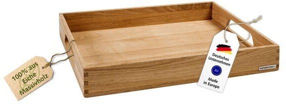 NATUREHOME Holztablett Serviertablett Küchentablett Serie NH-B 50 x 35,5 x 7cm